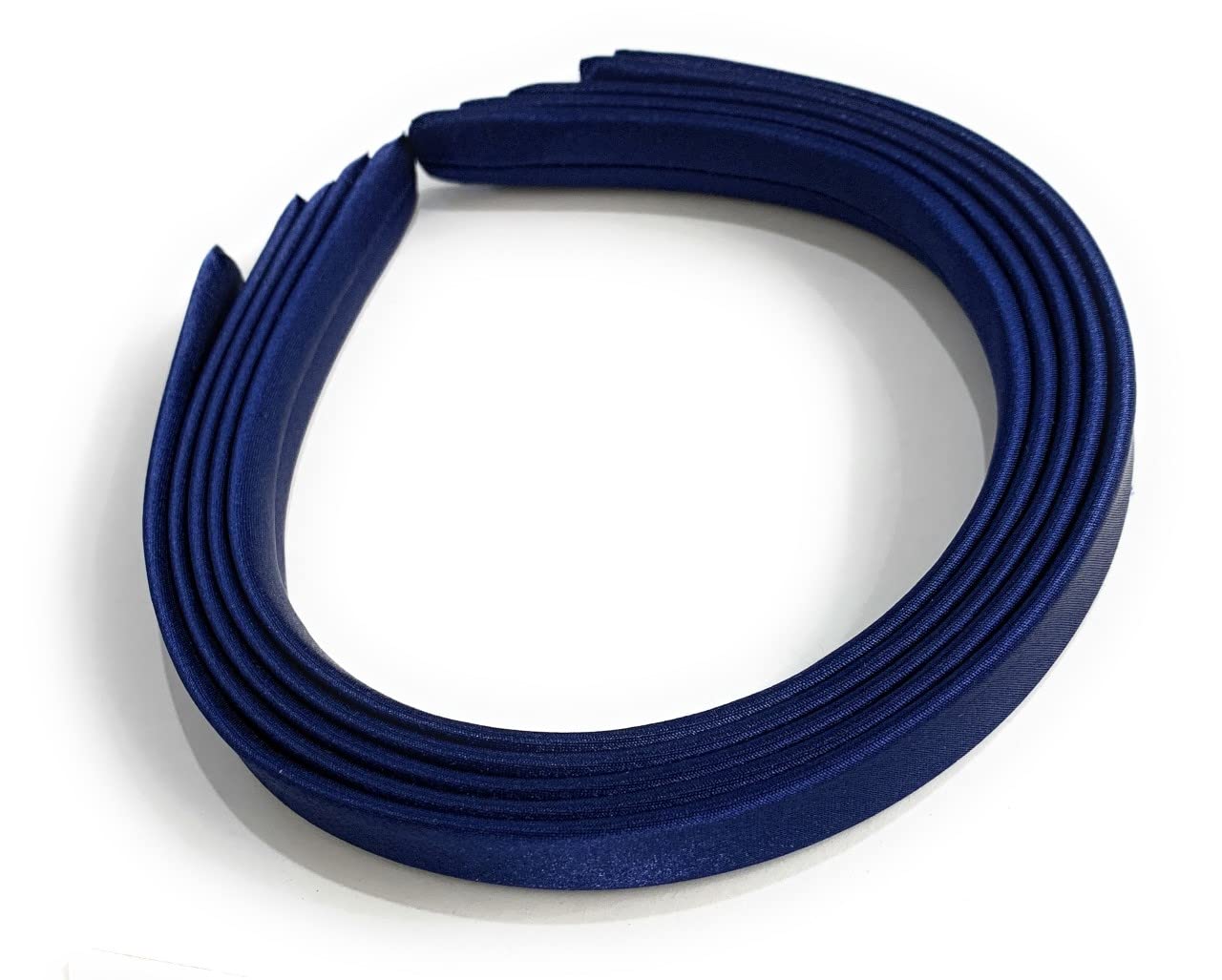 5 x 15mm Thick Plain Satin Headbands Pack School Girls Alice Hair Band DIY Headband Set UK (Navy Blue), 5 count (Pack of 1)