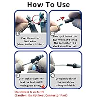 Vista 6 de Conectores de cable impermeables SS2 azul, 50 piezas AWG 22-14, tubos termorretráctiles forrados con adhesivo, conectores de cable eléctrico