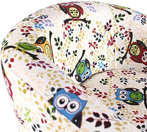 Emall Life Kids Luxury Armchair Childrens Tub Chair Cartoon Sofa Wooden Frame (Big Owl)