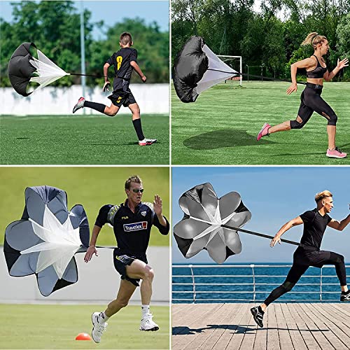 Xbaketop Running Speed Training, 56 Inch Speed Drills Resistance Parachute Running Sprint Chute Soccer Football Sport Speed Training, Black(1 Umbrella) #TOP6