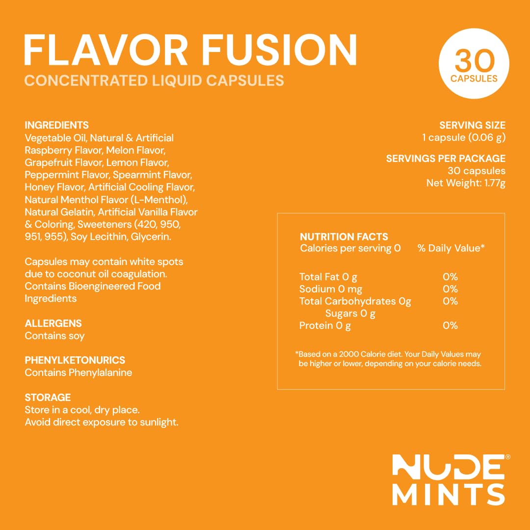 NUDE MINTS | Dual Action Flüssigkapseln | Mundbewässerung Minze – hält 3 x länger – 3 x stärker – extreme Mundgeruch Behandlung für Erwachsene – zuckerfrei, 0 Kalorien – Vielfalt – 10 Stück – 300