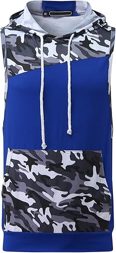 Miniatura 2 de Askelly Camisetas sin mangas para hombre, para entrenamiento, con capucha, para culturismo, corte muscular, sin mangas, para gimnasio