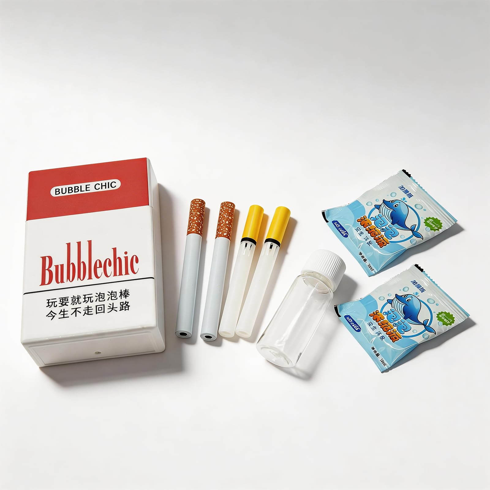 Bubble Cigarette Pack – Realistic Fake Cigarette Bubble Blower with Bubble Solution, Mini Cigarette Bubbles Maker for Stress Relief, Fun Party Gift for Adults — view 7