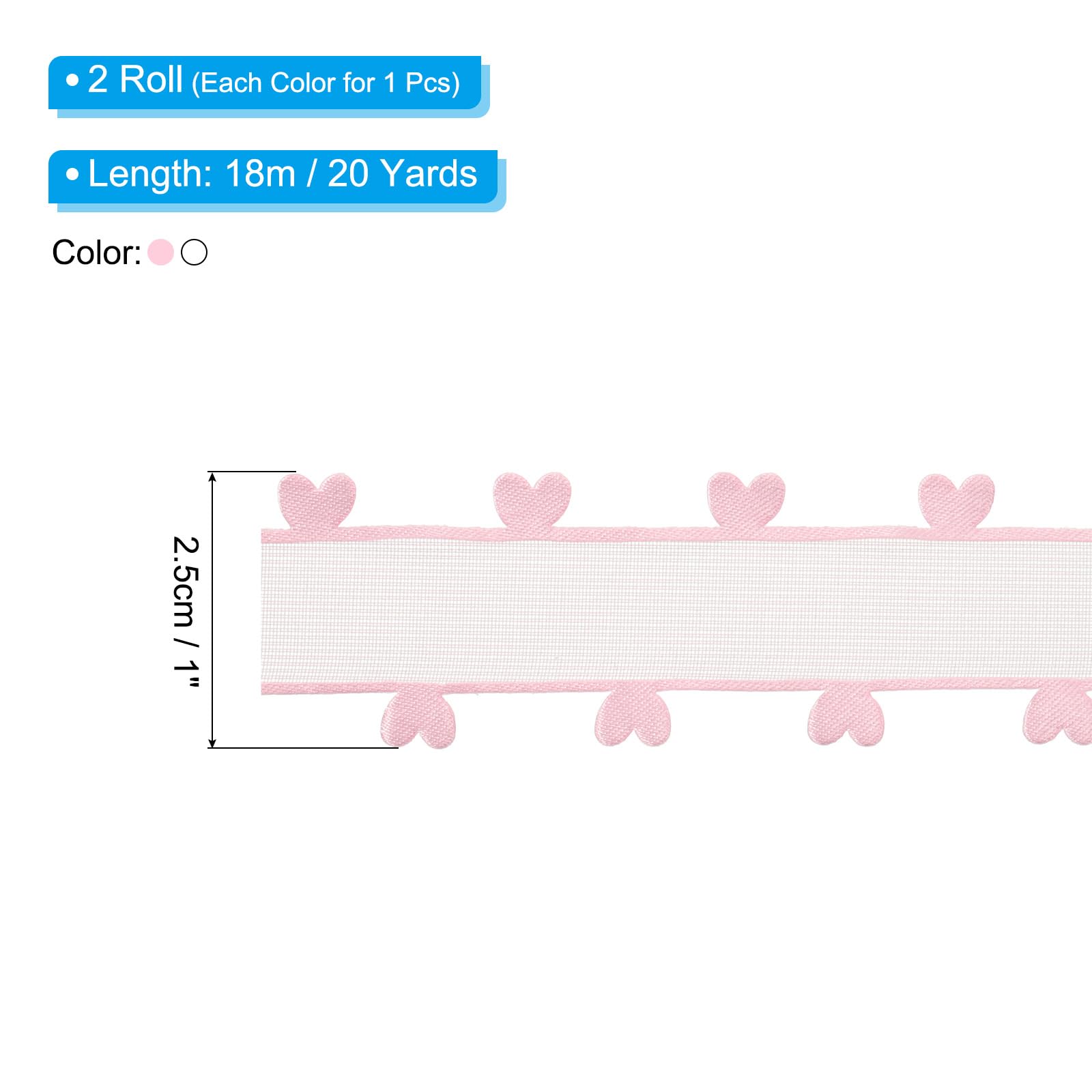 PATIKIL 1 Inch x 20 Yard Organza Chiffon Ribbon Set - Image 2