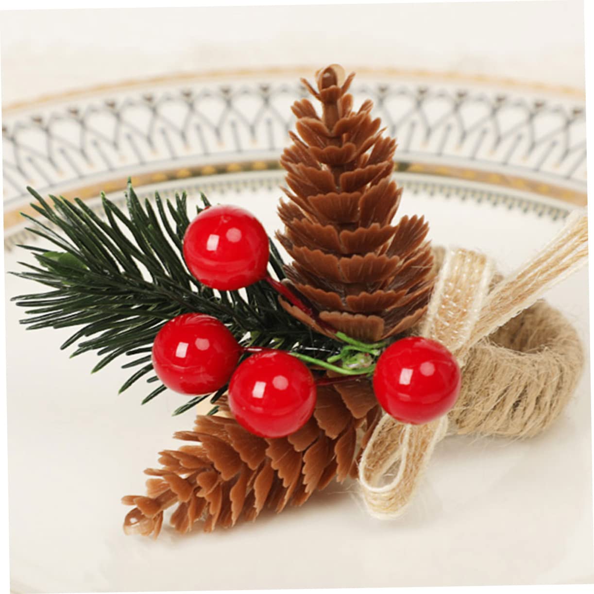 Alipis 18stücke Weihnachtsserviettenringe Mit Und Beeren Festliche Tischdekoration Für Partys Hochzeiten Und Besondere Anlässe Serviettenhalter Aus Hochwertigem Material Für Zuhause