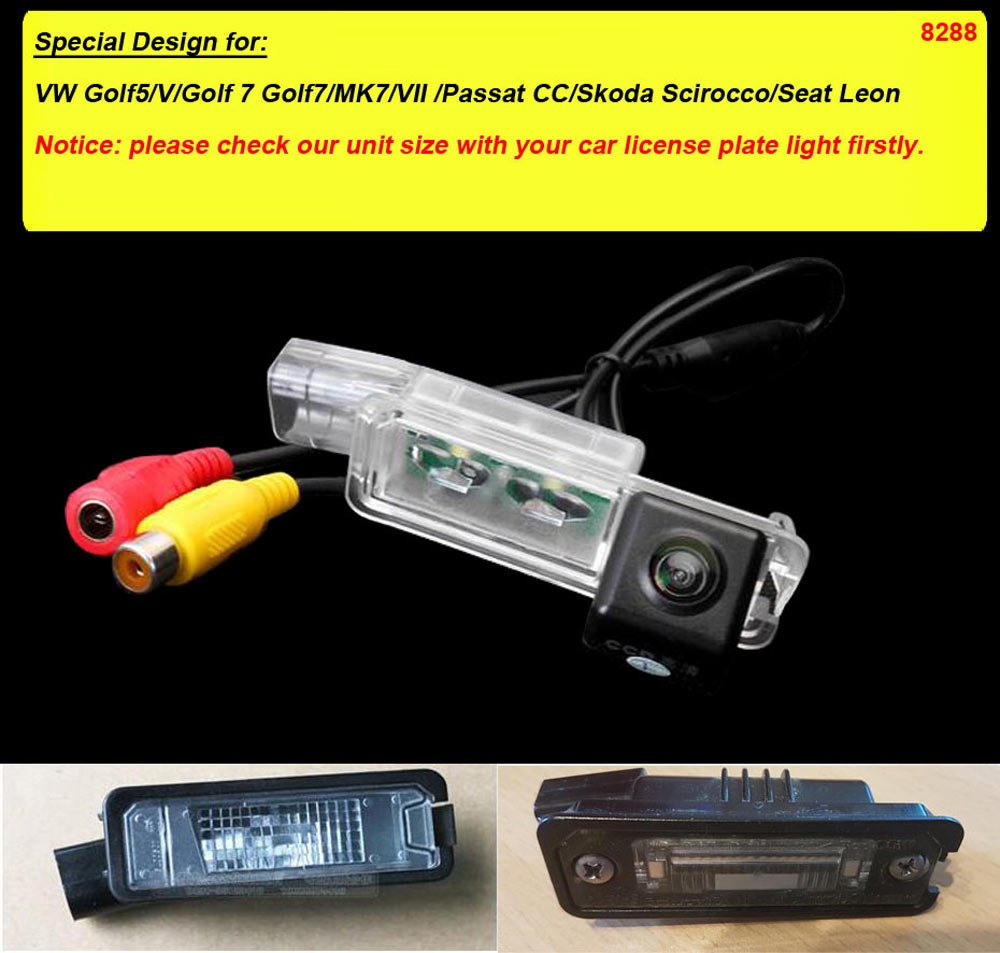 Impermeabile Ad Alta Definizione Fotocamera HD CCD Macchina Fotografica di Retrovisione con Angolo di Visione di 170 Gradi Retrocamera per W golf5 V golf 7 MK7 VII Passat CC Scirocco Leon