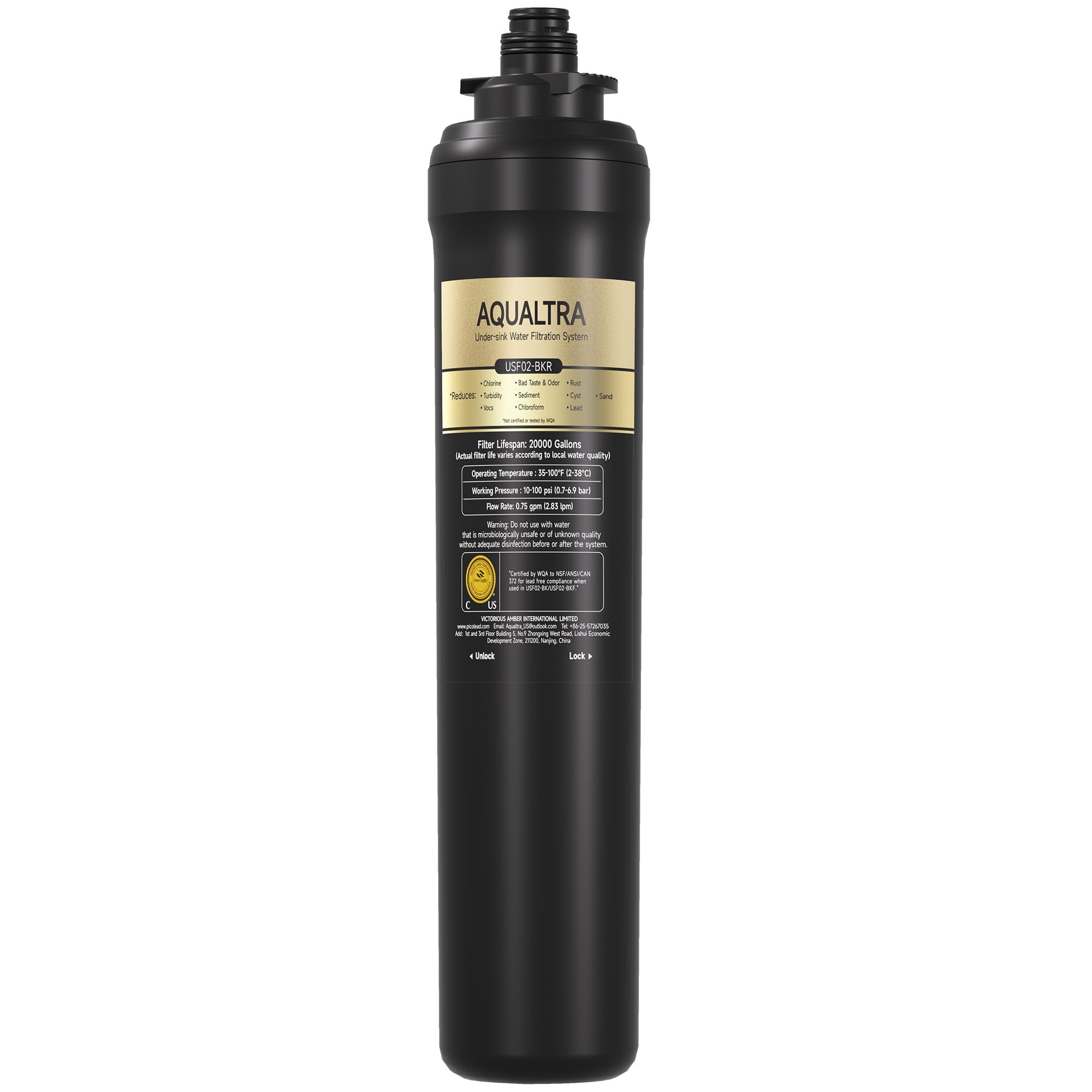 Filtre à eau AQUALTRA USF02-BKR de rechange haute capacité 20000 gal
