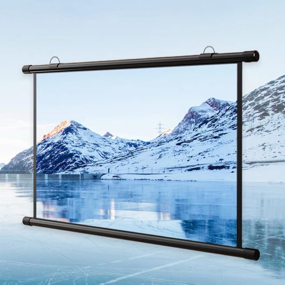 Pantalla Proyector HD Pantalla De Proyección Enrollable Manual 50 60 72 Pulgadas Pantalla De Cine En Casa para Interior Y Exterior, Formato 16:9 4:3(60 Inch (4:3))
