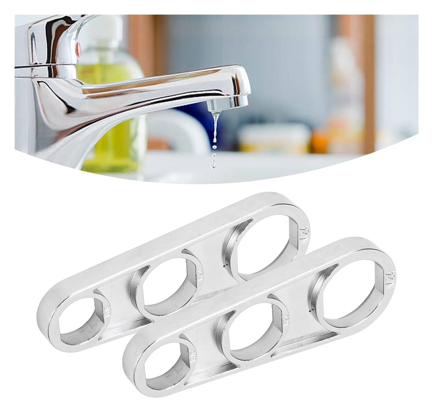 Clé de retrait d'aérateur de robinet, outil double face pour M16 M18 M20 M22 M24 M26, design en alliage de zinc pour une installation et un entretien faciles du robinet