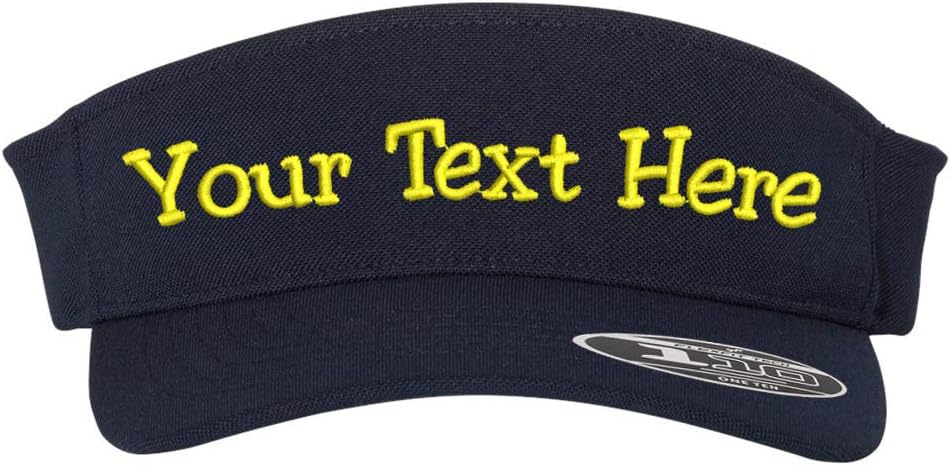 Custom Visor Hat, YP8110 Embroider Your Own Text Customized, Adjustable Fit Men Women Visor Cap