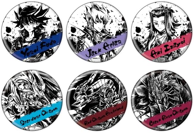 Yu-Gi-Oh! 5Ds 10 Ink Illustration Can Badge Complete Set, Box of 6