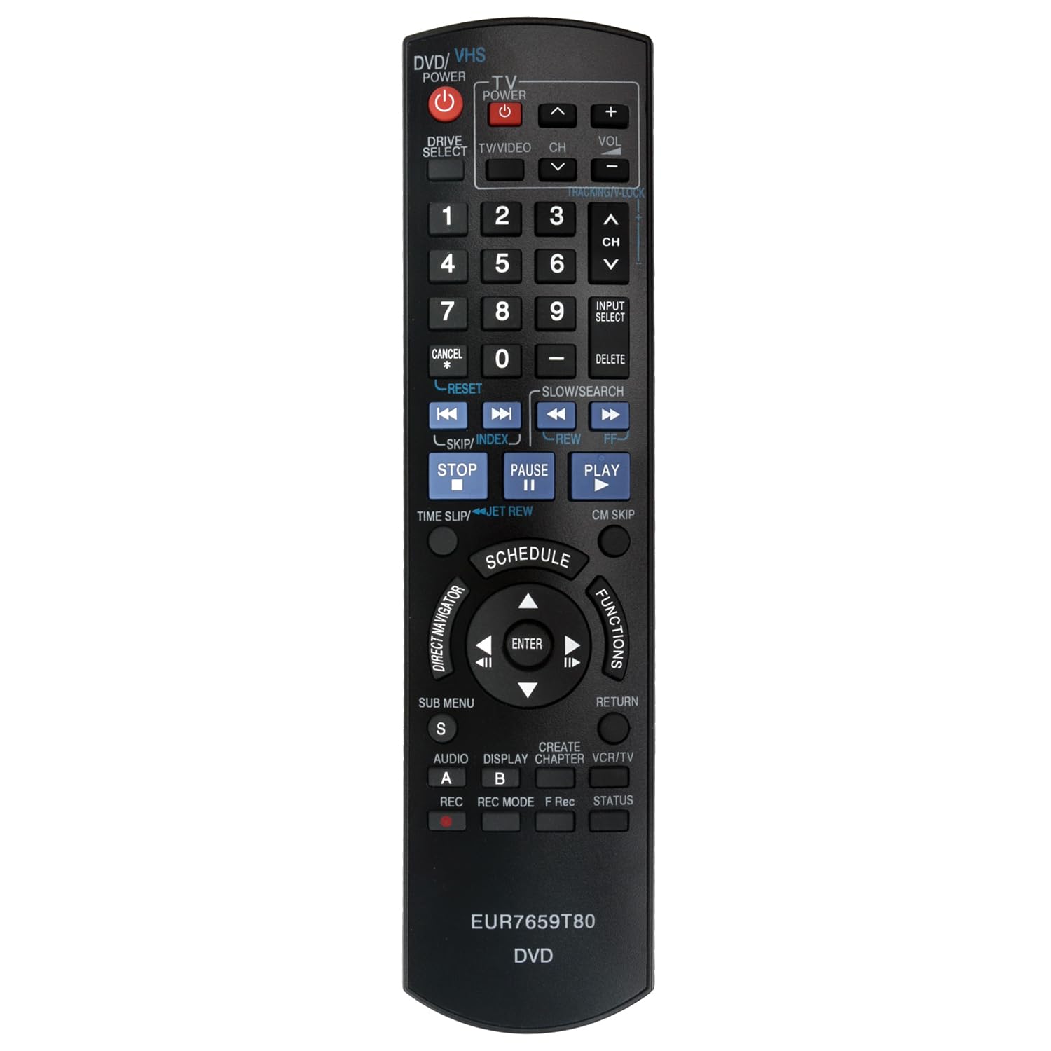 EUR7659T80 Replacement Remote Control Compatible with Panasonic DMR-EZ475 DMR-EZ47V DMR-EZ47K DMR-EZ475VK DMR-EZ475V DMR-EZ47 DVD Recorder