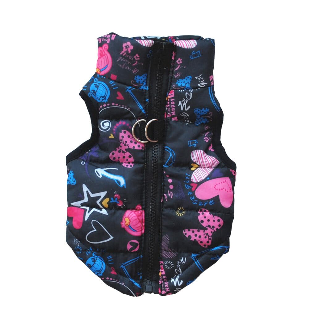 siduytin Stay Comfortable And Warm Suitable Size Winter Pet Clothes Polyester Small Dog And Cat Padded Winter Clothing Dog Coat, Black, M