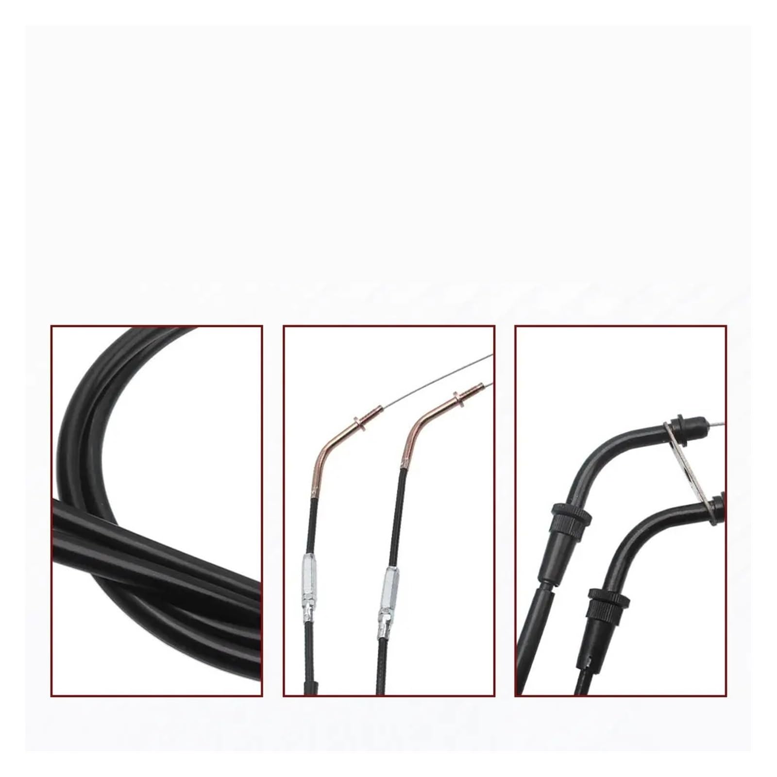 Linea Cavo Acceleratore Moto Nero Compatibile Con Kawasaki | Cavo acceleratore in filo d'acciaio VULCAN 900 VN900 CLASSIC/LT 2006-2018, 1 paio