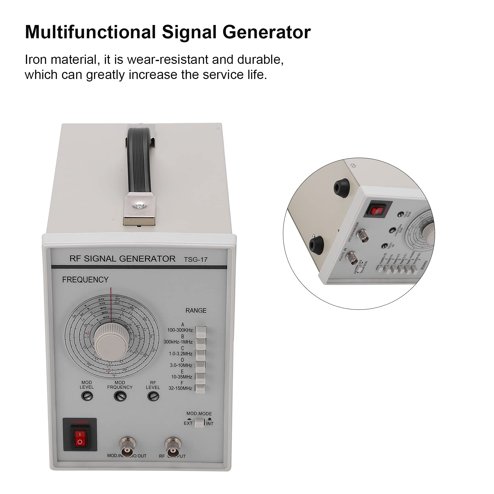 Generador de Señales TSG-17, Generación de Funciones de Alta Precisión de Alta Frecuencia para Dispositivos y Circuitos Electrónicos, Hierro, Portátil, para Medir