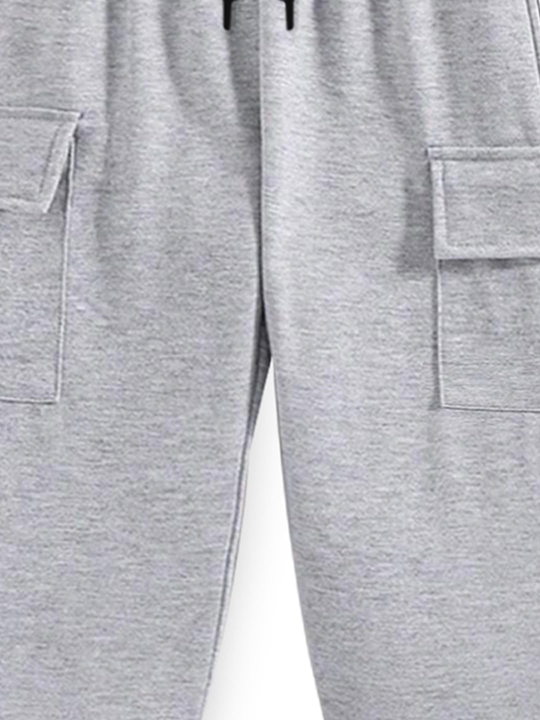 Trampoline Kids Cotton Cargo Joggers Pack of 3 | Soft Knitted Pants for Boys & Girls | Solid Colors with Side & Cargo Pockets | Ribbed Cuffs & Drawstring Waistband | Everyday Bottoms | 8-9 Years 4