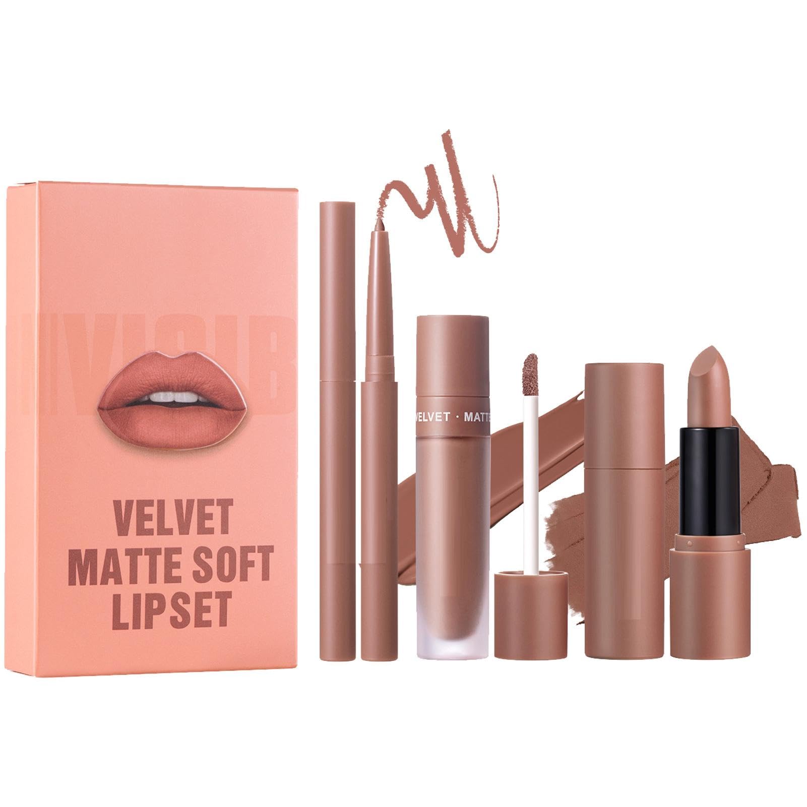 Lip Lipstick, zestaw błyszczyków do ust, długie, trwałe wkładki do ust, zestaw kolorowych wkładek, aksamitny zestaw do ust, naturalny makijaż, 3 x zestaw wkładek do ust, nawilżający błyszczyk, kremowy