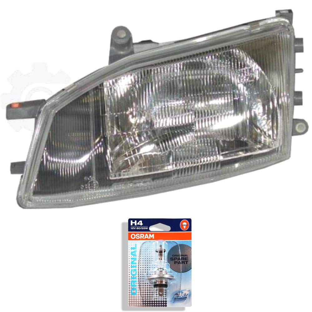 Faros halógenos derecho para Hi-Ace 8.95>> H4 sin motor, incluye bombillas