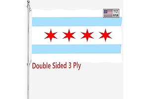Chicago City Flag with Vivid Colors