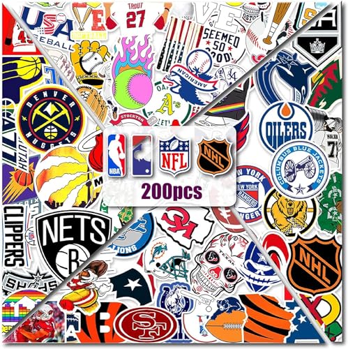 Sports Stickers for Teens 200 PCS Stickers Pack for Water Bottles Vinyl Sticker DIY Decoration for Adults Party Favor