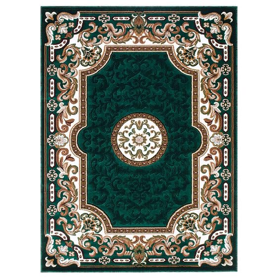 YHSF Traditional Floral Area Rug - Non-Slip Washable Carpet for Living Room, Bedroom, Dining Room, or Kitchen - Easy-Clean Colorful Flower Rug -