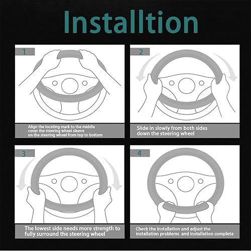 Miniatura 6 de K LAKEY Funda de gamuza para volante, compatible con Subaru Forester XV Crosstrek Legacy Impreza Alcantara, de cuero, antideslizante, accesorios