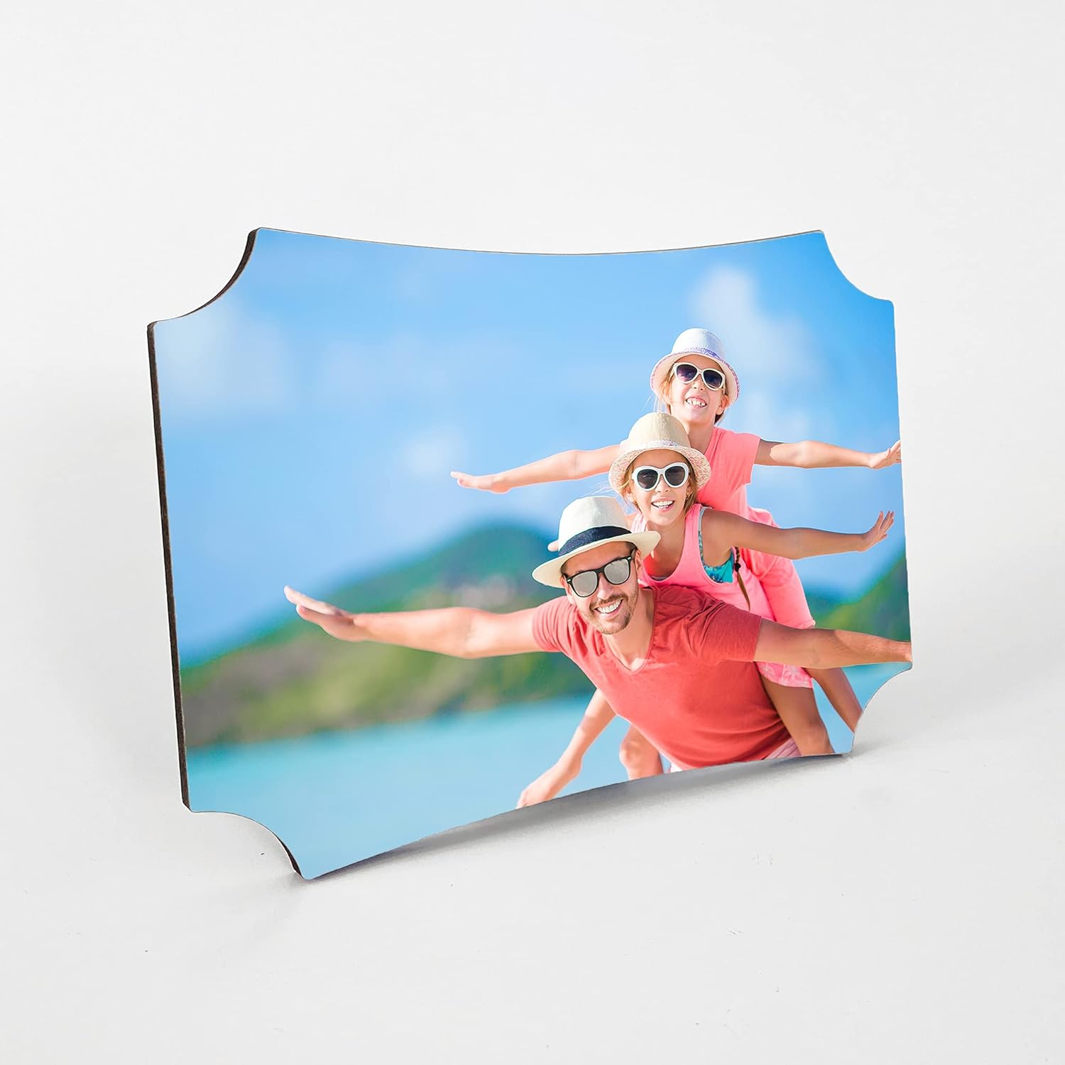 HB Art Design Custom Photo Print Photo Panel Print with Easel for Desktop Upload Your Photo Tabletop Square Shape Frame Personalized Photo Print Picture Custom Gift Grand dad mom Small 10x10 inches