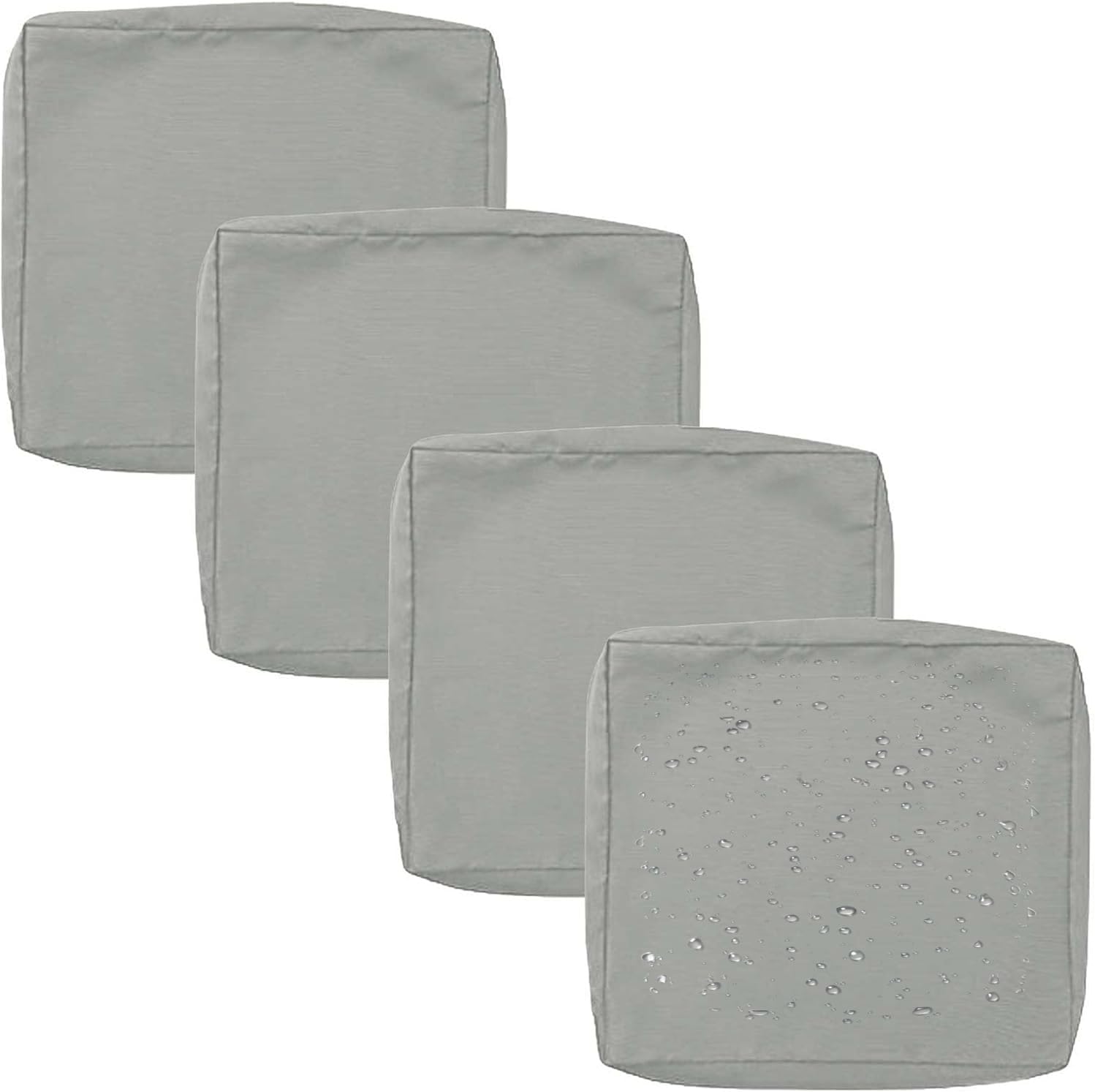 1/2/4 Pack Waterproof Sofa Seat Cushion Covers with Zipper for Outdoor and Indoor/Patio/Garden/Rattan/Chairs Furniture Protectors Cover 24x24/26x26in Cushion Slipcover Removable(Color 4,24x22x4in(4pcs