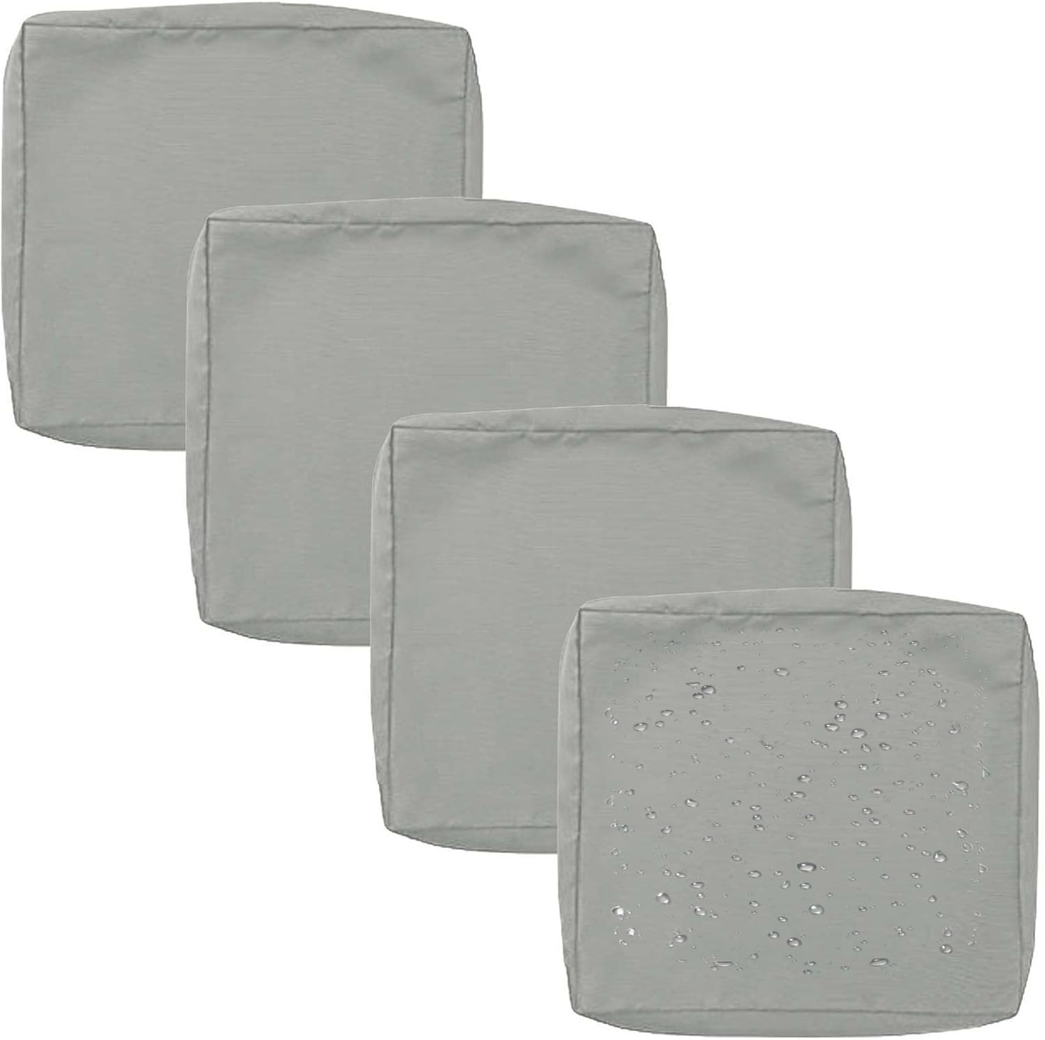 1/2/4 Pack Waterproof Sofa Seat Cushion Covers with Zipper for Outdoor and Indoor/Patio/Garden/Rattan/Chairs Furniture Protectors Cover 50/60cm Cushion Slipcover Removable(Color 4,60x55x10cm(4pcs)) — image 1