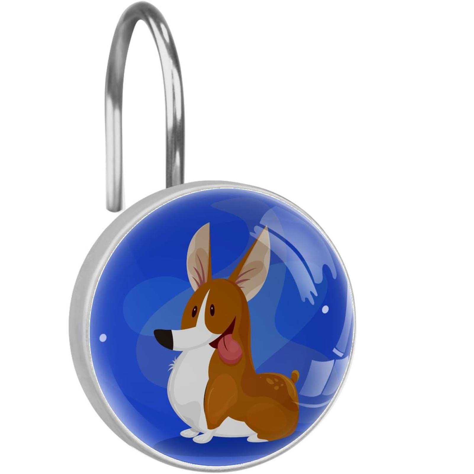 Crochets de rideau de douche Corgi en acier inoxydable pour éviter les taches de rouille