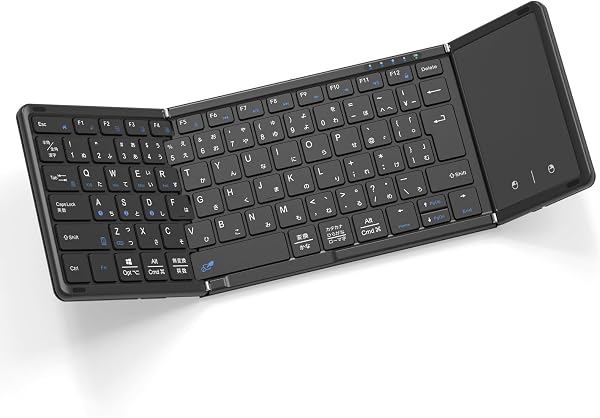 Omikamo Bluetooth Keyboard, Foldable, Wireless, JIS Standard Japanese Arrangement, iPad Keyboard, Smartphone, Multi-Pairing, Touchpad, Compatible with iOS/Windows/Android/Mac/Google Compatible, - 1