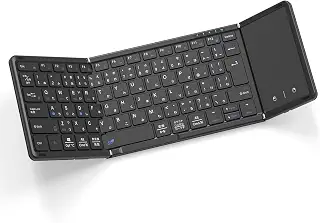 【最新型】Omikamo キーボード bluetooth 折り畳み式 ワイヤレス JIS標準日本語配列 ipad キーボード スマホ マルチペアリング | ipad mini キーボード タッチパッド付き iphone キーボードiOS/Windows/Android/Mac/Google対応 無線 keyboard wireless コンパクト 軽量 薄型 パンタグラフ 充電式 (黒)