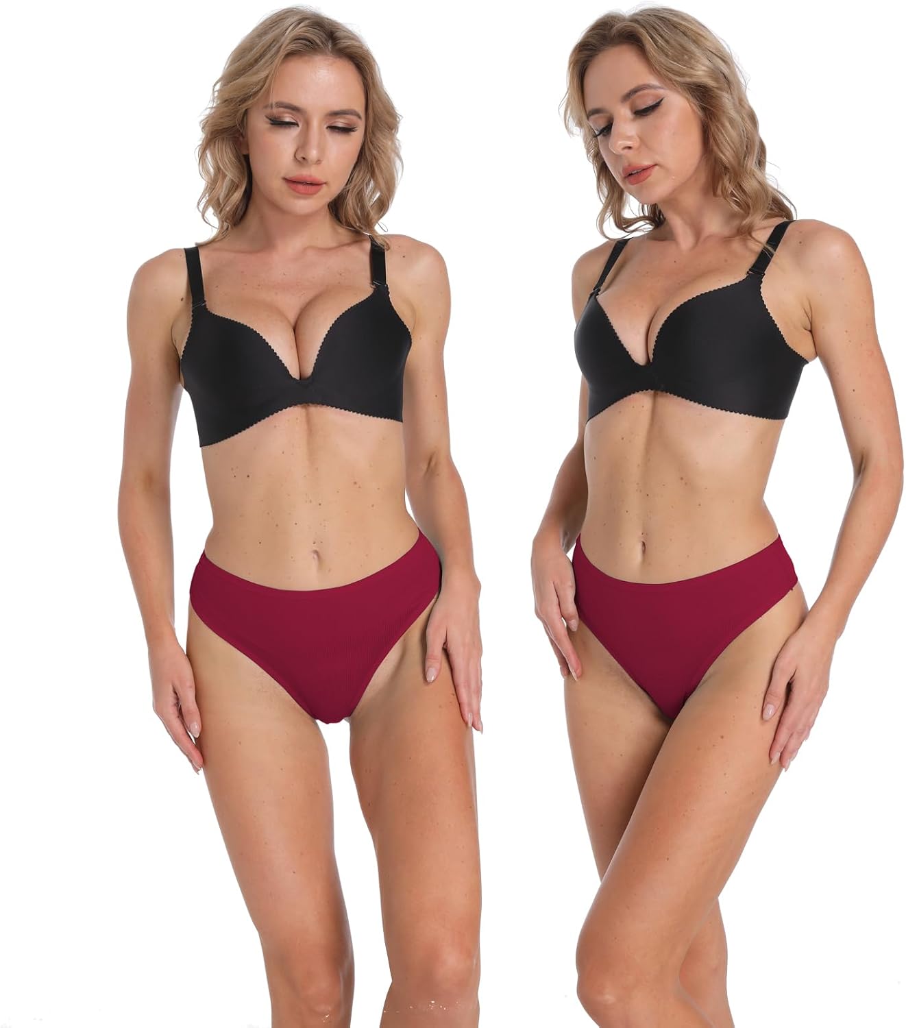 High Waisted Cotton Thongs Underwear For Women Breathable Sport Athletics Panties High Rise Plus Size Multipack - Image 3