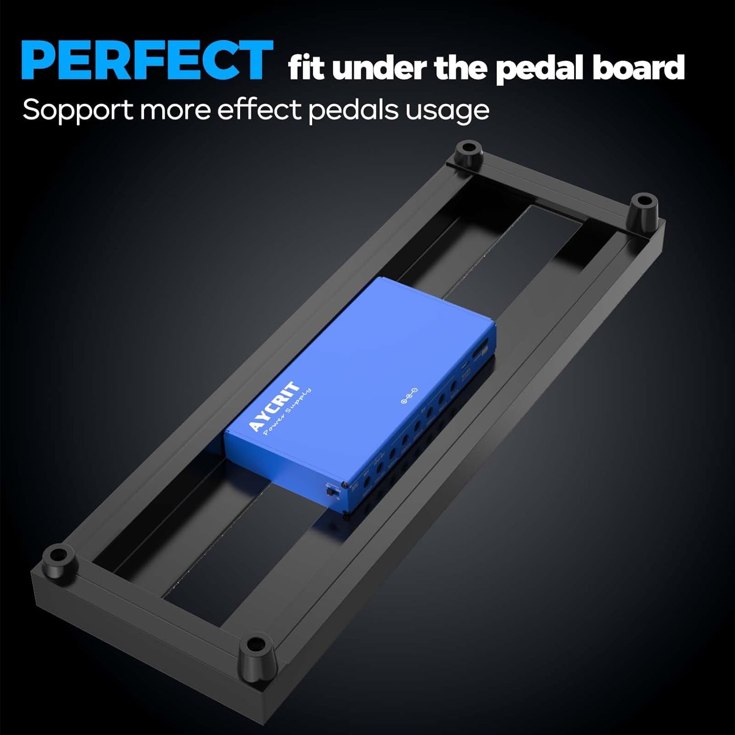 [New Version] AYCRIT Guitar Pedal Power Supply, Rechargeable 12800mAh 9 Outputs 9V2A/12V1.5A/18V450mA and 5V3A USB-C Port for iPhone ipad (MUSTAN-01) Style