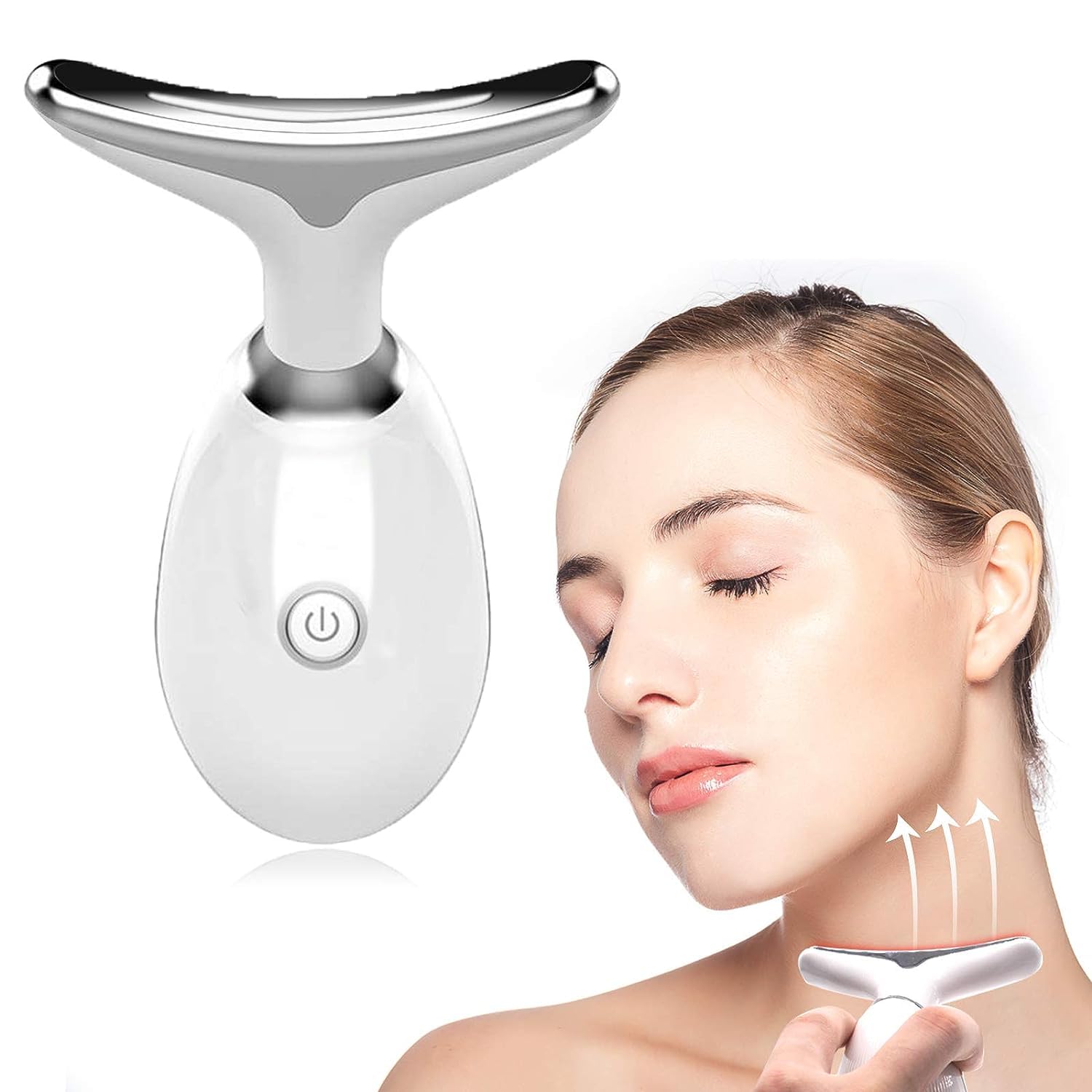 3-Color LED Neck and Face Lifting Device, Portable Neck and Face Massager, Home Facial Beauty Tool with USB Charging, Unfragranced, 400mAh Rechargeable Lithium Battery, Personal Care Accessories 1