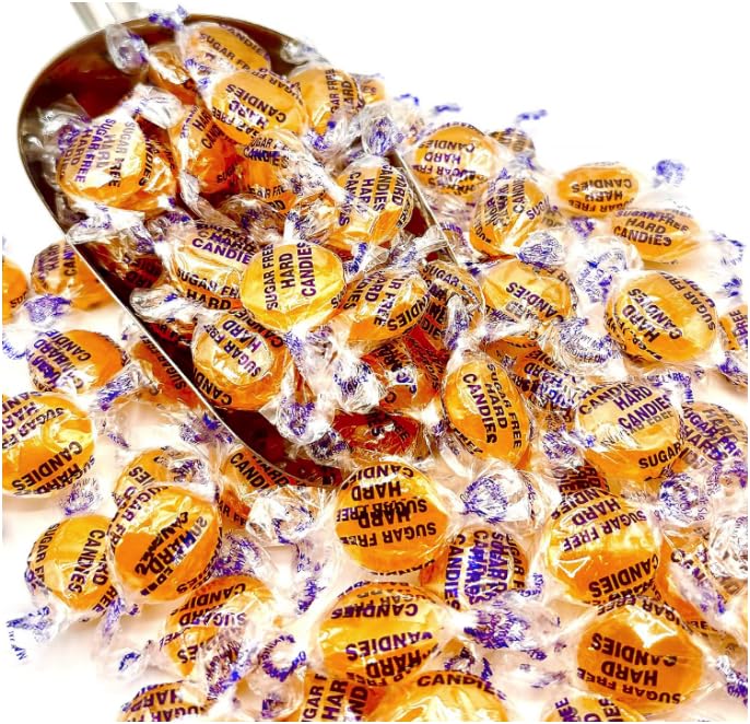 Idea Liftoff™ Sugar Free Butterscotch Hard Candy – 2 lb Bulk Bag Individually Wrapped | Sugar-Free Butterscotch Buttons | Bulk Butter Scotch Candy | Keto & Diabetic Friendly