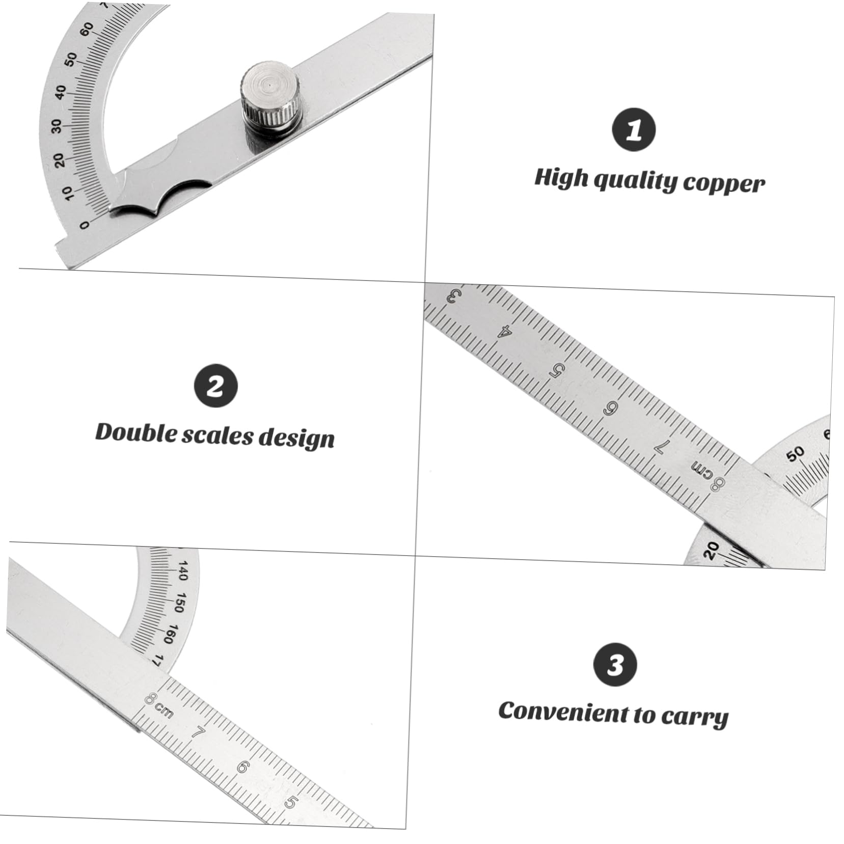 HOLIDYOYO Detachable Rotary Measure Goniometer Stainless Steel Angle Ruler for Craftsmen Engineers and Students Durable Scratch Resistant Protractor