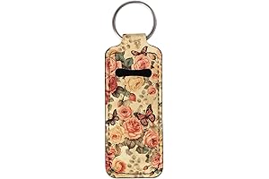 Retro Floral Pattern Advocate Backpack Chapstick Holder Keychain
