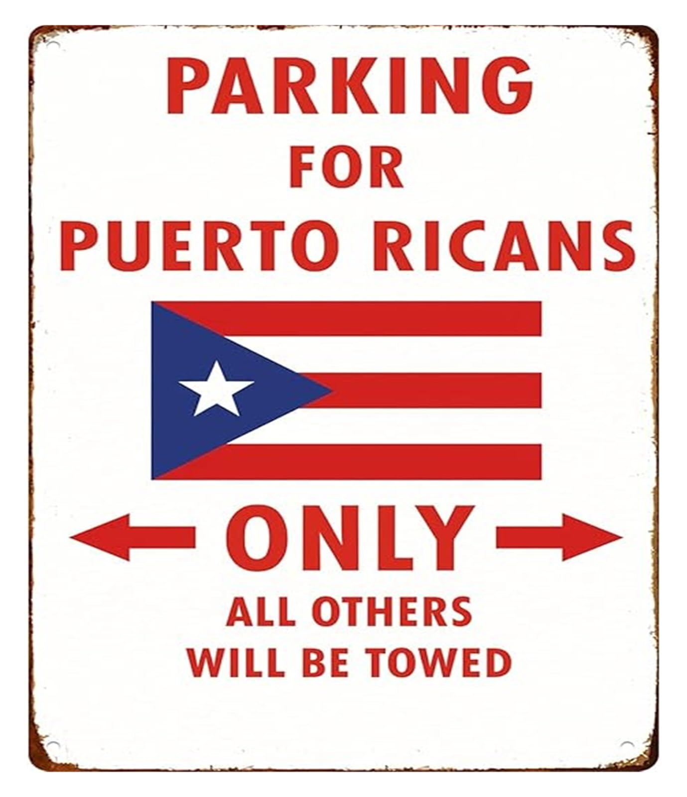 NWPNLXEA Parking For Amigos Only Metal Wall-Art Humorous for Garage Decor Man Cave 8 X 12 in