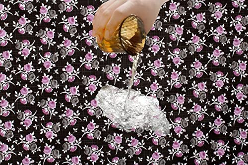 Image of The Furnishing Tree PVC Waterproof Microwave Oven Cover compatible for Morphy Richards 23 L Convection 23MCG Floral pattern Black Purple