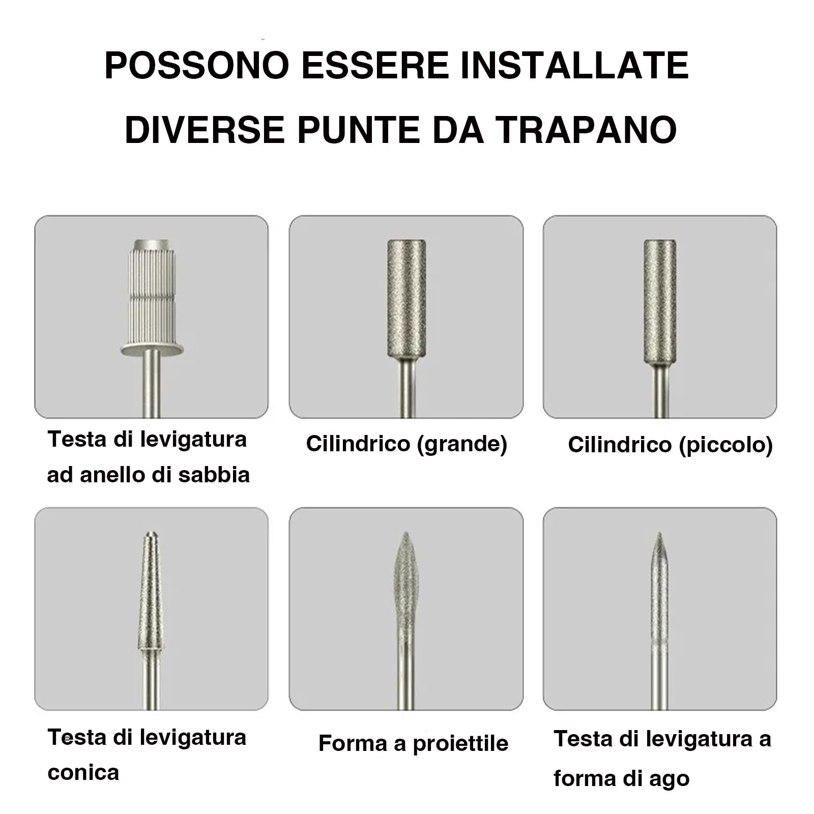 VOLTIX Fresa per Unghie Professionale, Lima Elettrica per Unghie 35000 giri/min, Elettrico Portatile Strumento di Manicure e Pedicure, Frese per Unghie per Uso Salone e Domestico