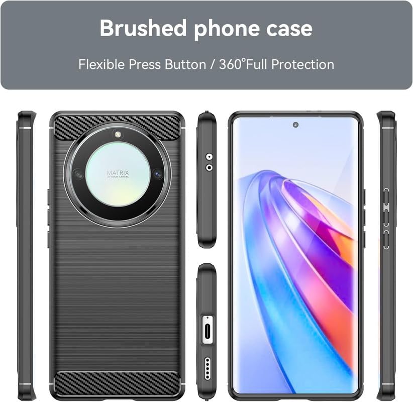 Image of Hybrid Carbon Fiber Back Case for Honor X9B (Black)