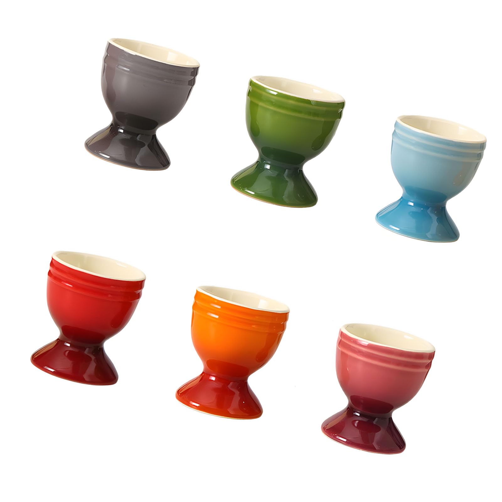 Shurhome Of 6 Elegant Ceramic Oocyte Stands for Stable Exhibition and Decorative Kitchen Accessories in Assorted Colors Multicolor Ceramic Oocyte Stands