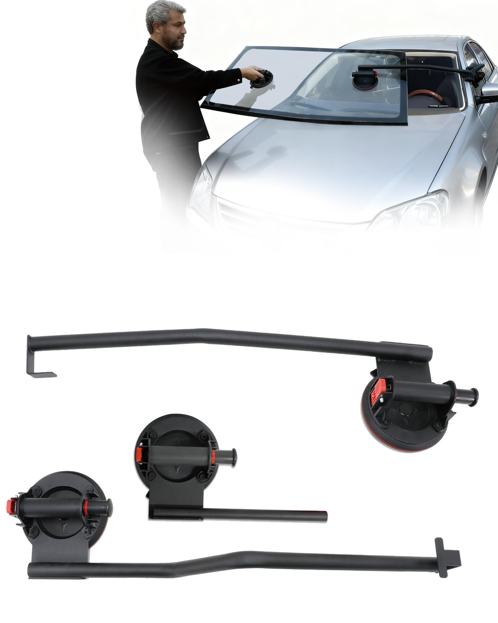 Windshield Installation Tool (with Vacuum Suction Cup), Auto Windshield Glass Installation Removal Tools, Suction Cup Holder for Replacing Car Windshields