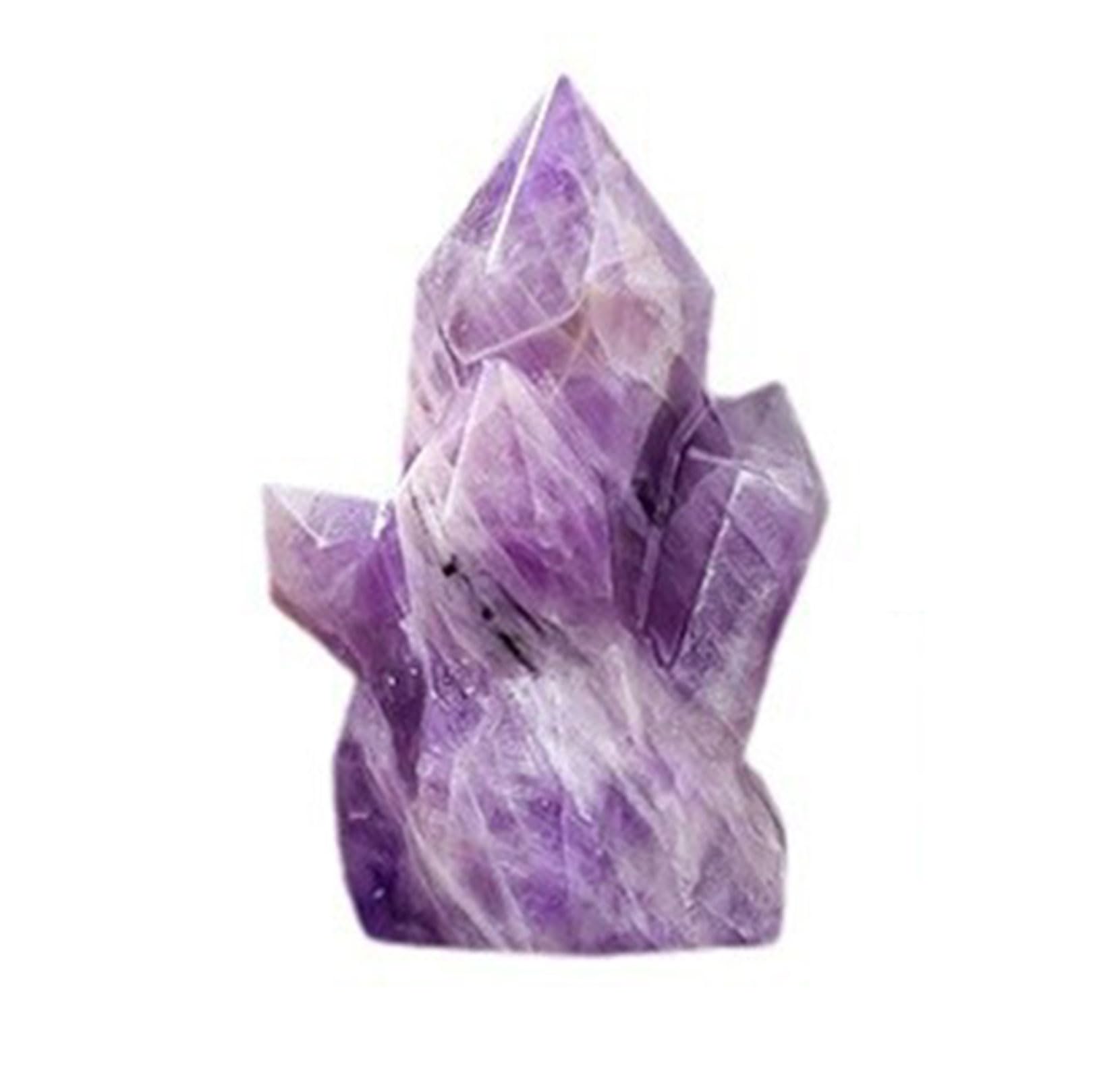 SHFTQXSLAT Crystal Column Cluster Carved Raw Stone Polished Office Desk Decoration Ornaments,A