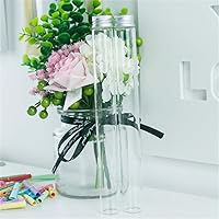 Vista 7 de Botella de vidrio transparente de 3.0 fl oz con tapa de aluminio plateado, tarros de cristal con tapas de aluminio (6)