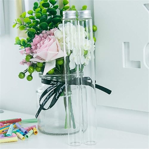 Miniatura 7 de Botella de vidrio transparente de 3.0 fl oz con tapa de aluminio plateado, tarros de cristal con tapas de aluminio (6)