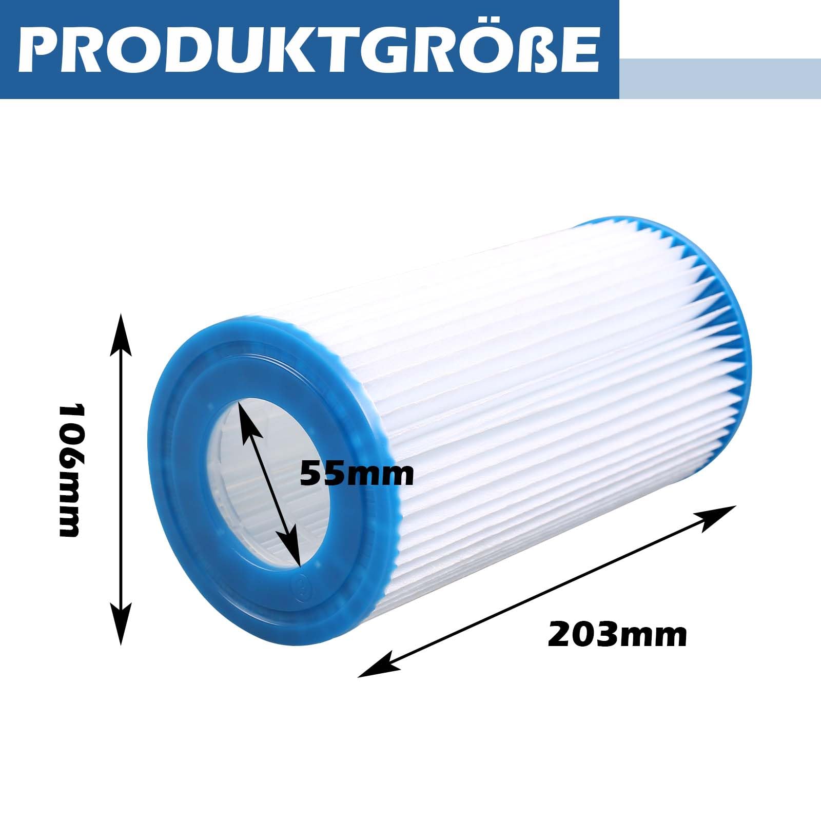 Lot de 8 cartouches filtrantes de rechange pour piscine Best-Way Taille III -580123 - Filtre de rechange pour piscines gonflables, sous-marins chauds et spa