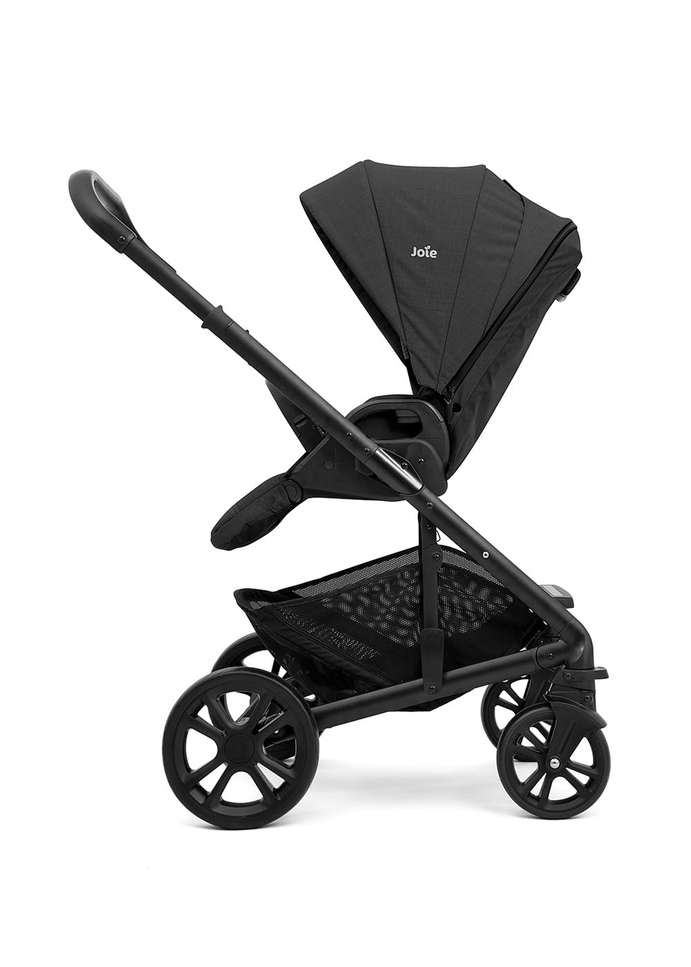 JOIE Poussette réversible Chrome naissance à 22 kg Dossier inclinable allongé capote UPF50+ pliage compact habillage pluie adaptateurs inclus SHALE
