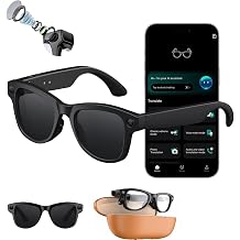AI Smart Glasses with 8MP 4K Anti-Shake Camera, Bluetooth 5.3 Open-Ear Audio Sunglasses, Real-Time Translation, GPT Object Recognition, Dual ENC Mic, WiFi Transmission for Vlog Travel Business